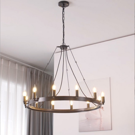 Round deals farmhouse chandelier